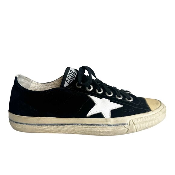 GOLDEN GOOSE V Star 2 Velvet Black White Low Top Womens Sneakers size 37 7 - Picture 15 of 16